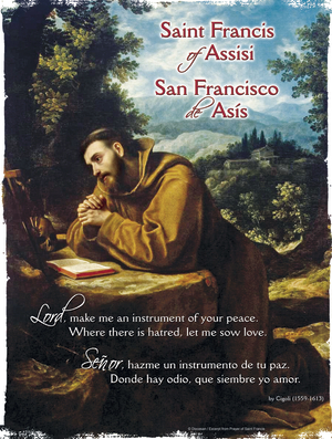 St. Francis of Assisi in Prayer Bilingual