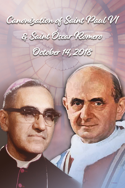 Canonization of Saint Paul VI & Saint Oscar Romero Poster A – Diocesan