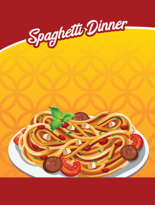 Spaghetti Dinner Red and Gold