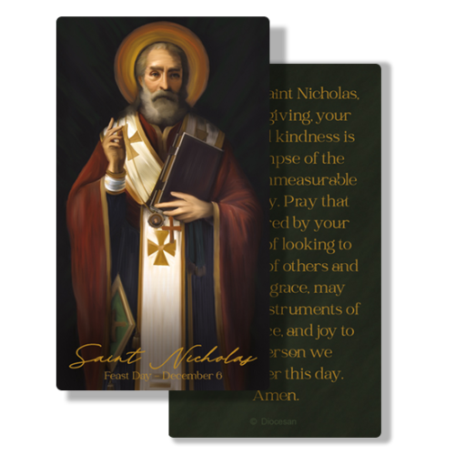 Saint Nicholas Prayer Card Diocesan