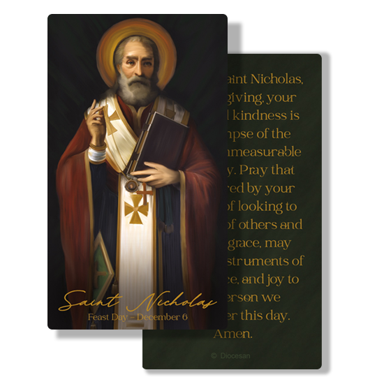 Saint Nicholas Prayer Card Diocesan