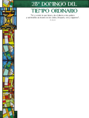 28th Sunday of Ordinary Time - Stained Glass - Spanish Wrapper