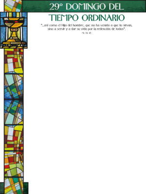 29th Sunday of Ordinary Time - Stained Glass - Spanish Wrapper