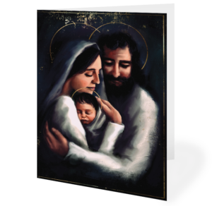 Holy Family Portrait Christmas Card Front