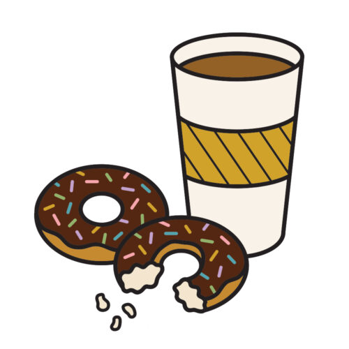 Coffee And Donuts - Full Color