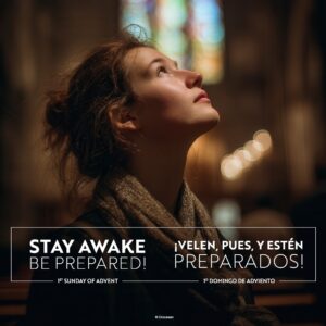Stay Awake, Be Prepared Advent Bilingual Square