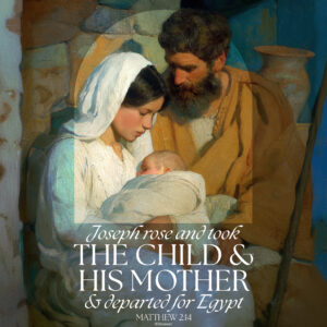 Joseph Took the Child and His Mother Holy Family Square