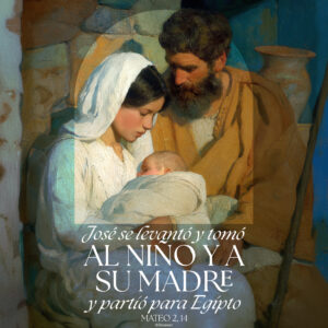 Joseph Took the Child and His Mother Holy Family Spanish Square