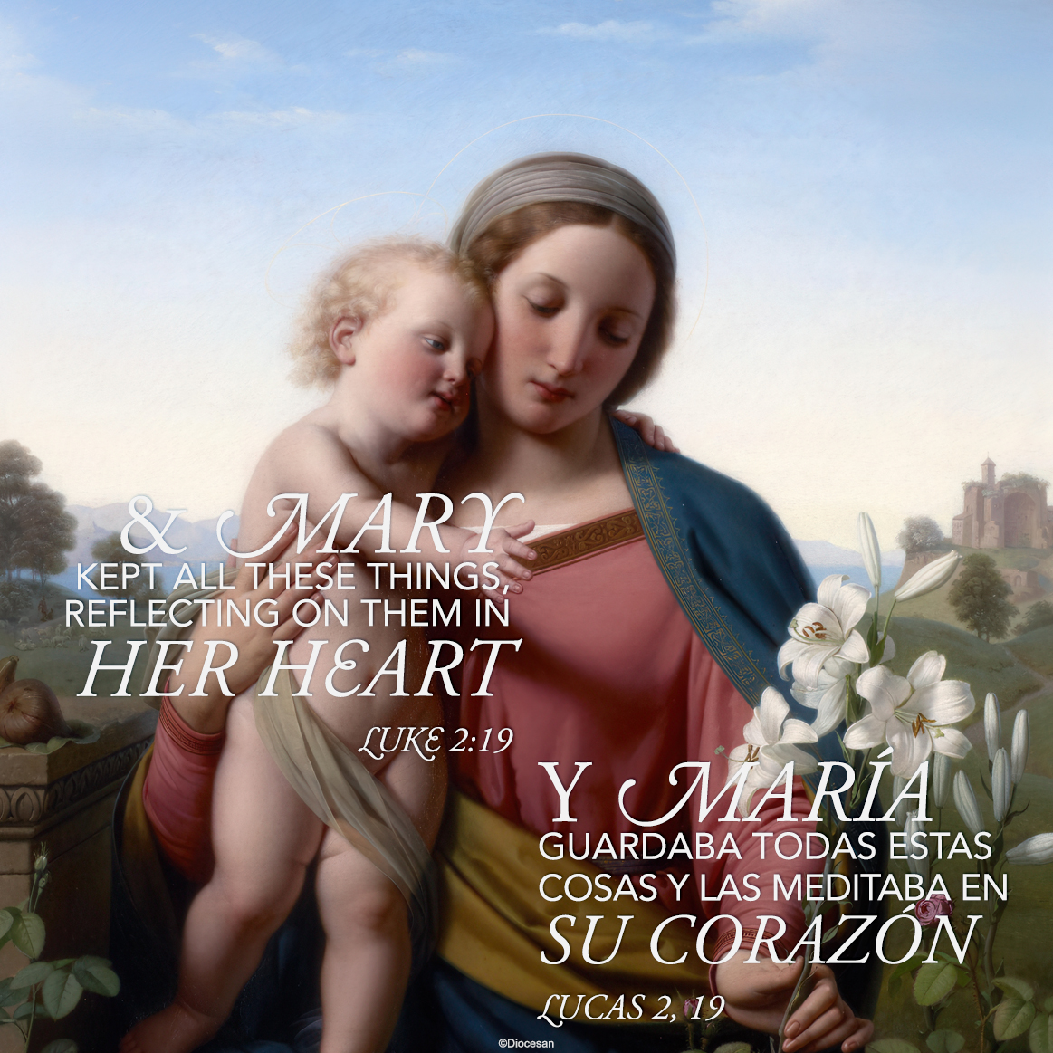 Mary Kept All These Things Mother of God Bilingual Square 1 Mary Kept All These Things Mother of God Bilingual Square