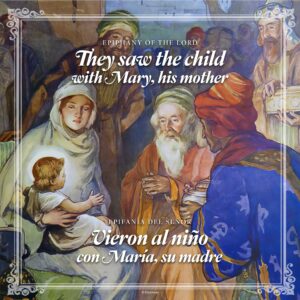 They Saw The Child. Epiphany Bilingual Square