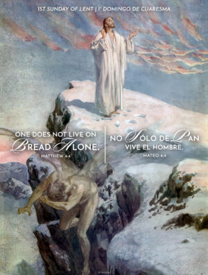 One Does Not Live On Bread Alone Lent Bilingual Cover