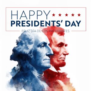 Presidents Day. Bilingual Square