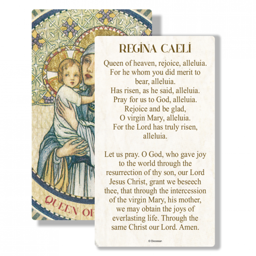 Regina Caeli Queen of Heaven Prayer Card – Diocesan