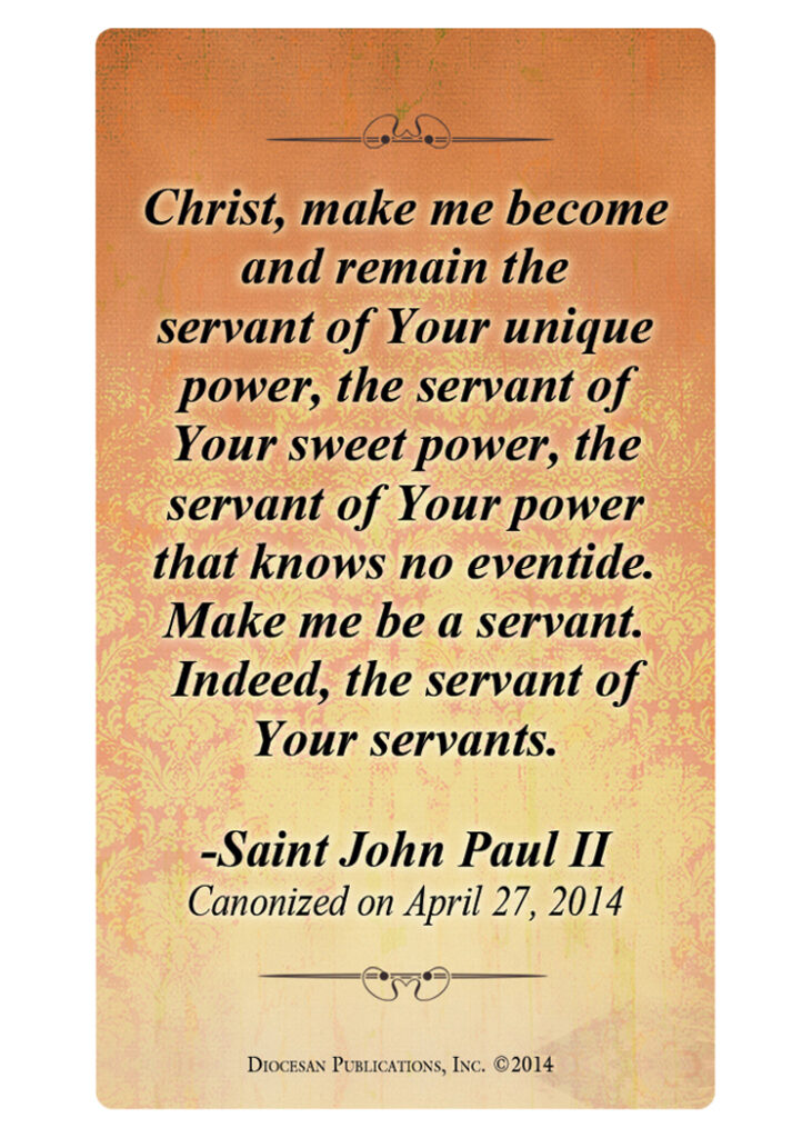 Saint John Paul II Prayer Card – Diocesan