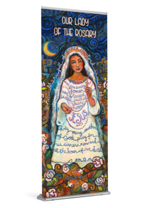 Our Lady of the Rosary<br> Hail Mary<br >by Catholic Artist Jen Norton