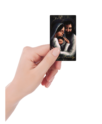 Holy Family Portrait - Prayer Card- The Living Heart Co - Image 2