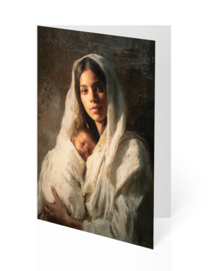 Silent Night with Mary and Child - Card - Bilingual