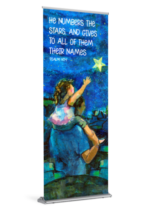 He Numbers the Stars <br>Father's Day <br>Banner by Catholic Artist Jen Norton