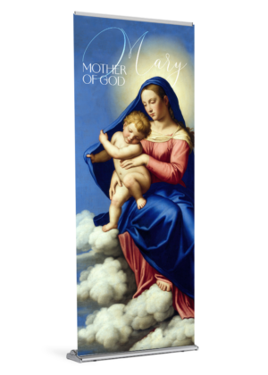 Seated in the Clouds <br> Mary, Mother of God <br>Banner