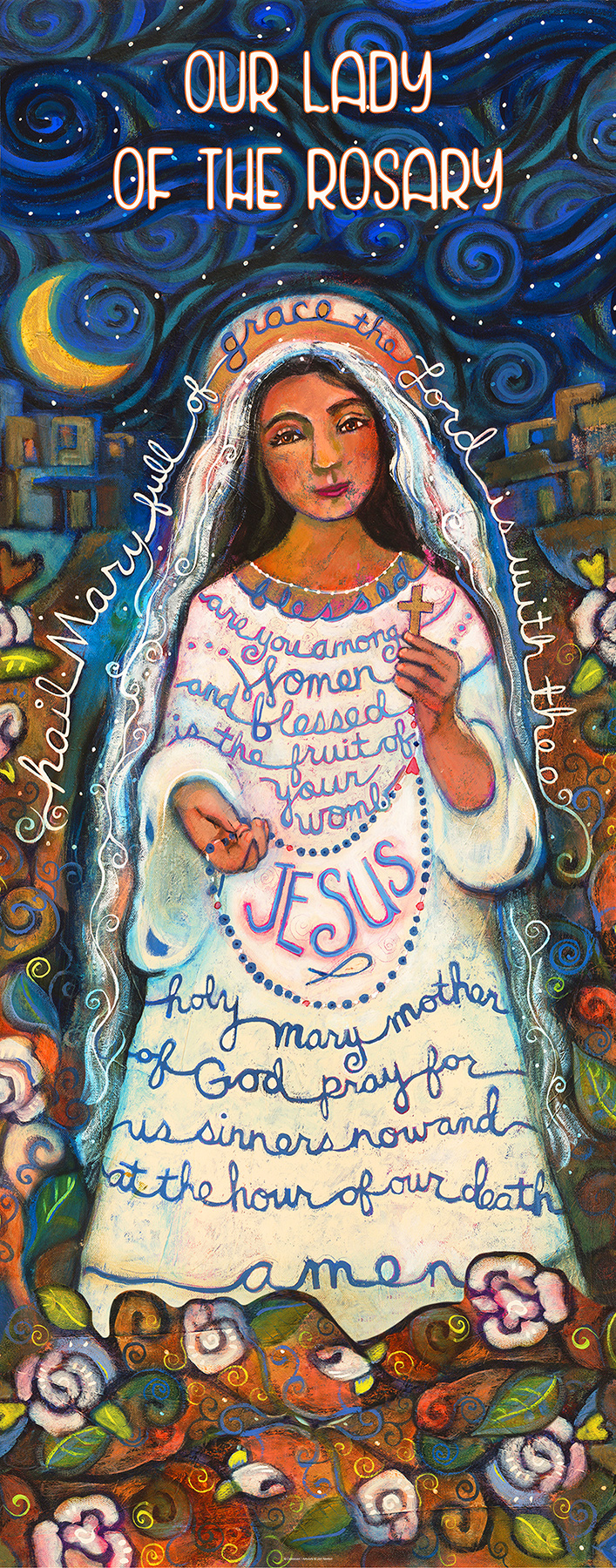 Our Lady of the Rosary<br> Hail Mary<br >by Catholic Artist Jen Norton - Image 2