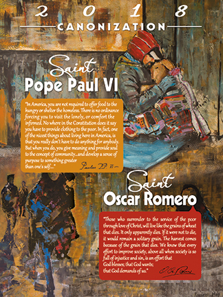 Canonization of Saint Paul VI & Saint Oscar Romero Poster B