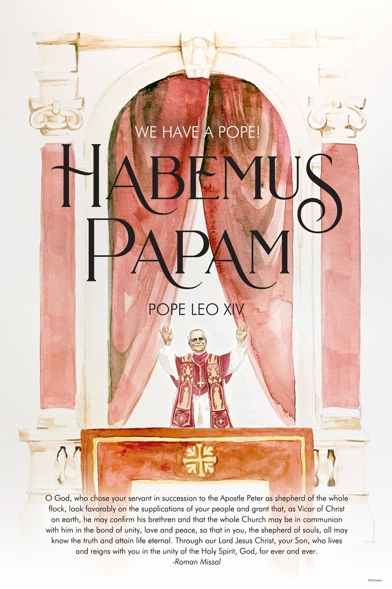 Pope Leo XIV Watercolor Poster
