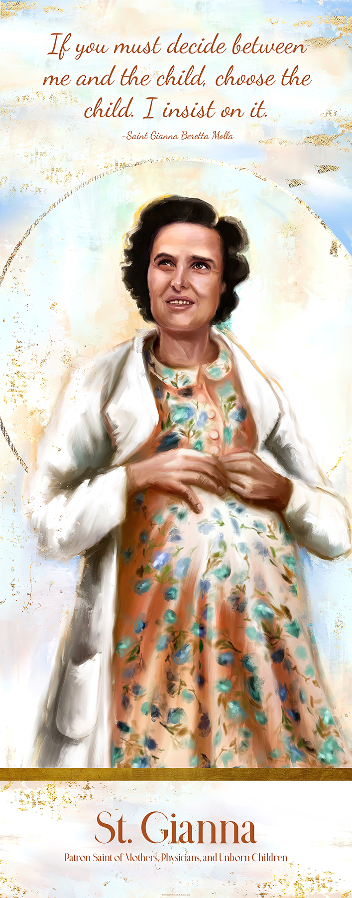 St. Gianna <br>by Catholic Artist The Living Heart Co - Image 2