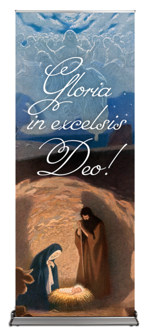 Christmas <br>Angels Above Holy Family<br>Banner