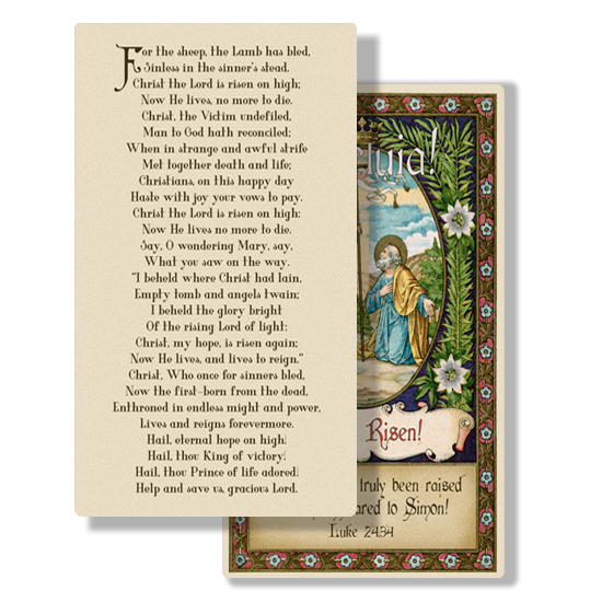 Easter - Risen on High - Illuminated Prayer Card - Image 2