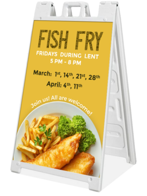 Yellow Fish Fry - A-Frame - Customizable