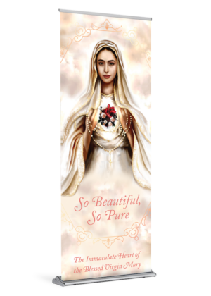 Beautiful and Pure <br>Immaculate Heart of Mary <br>Banner by Featured Artist <br>The Living Heart Co.
