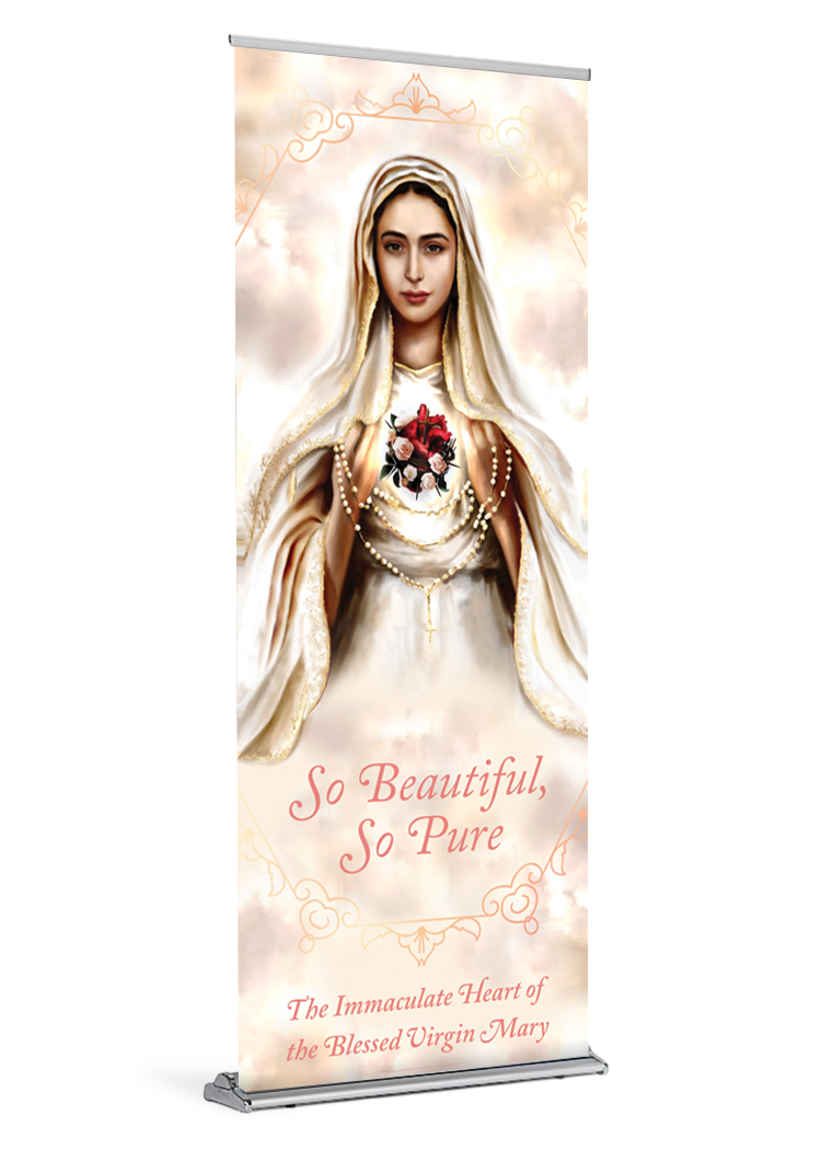 Beautiful and Pure <br>Immaculate Heart of Mary <br>Banner by Featured Artist <br>The Living Heart Co.