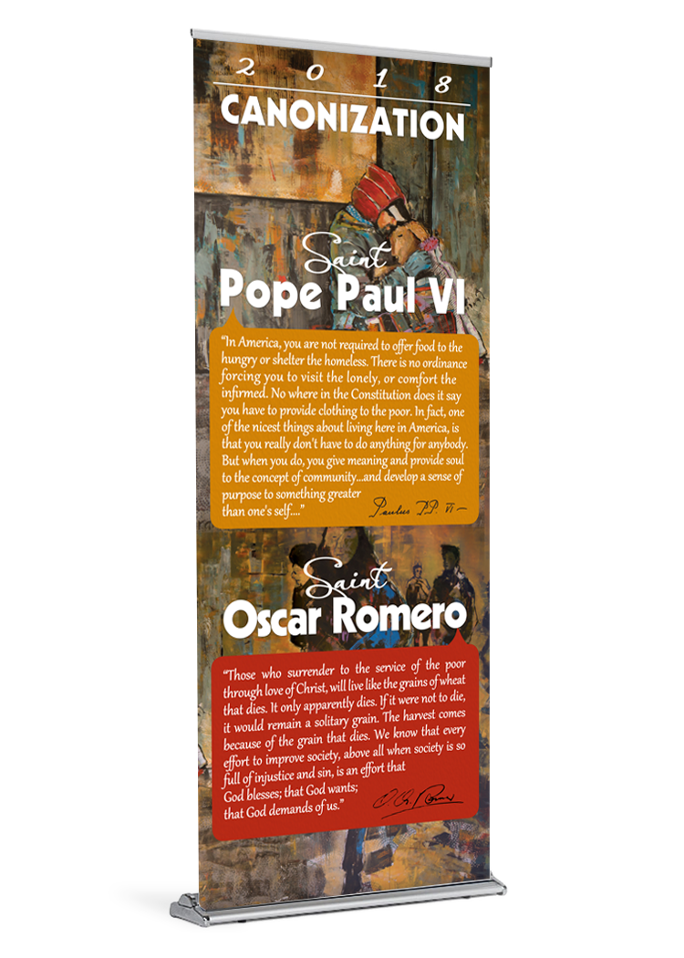 Canonization of Saint Paul VI & Saint Oscar Romero Banner B