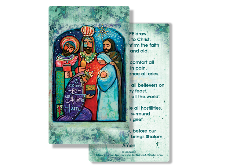 Christmas Kings Prayer Card <br>by Catholic Artist Jen Norton