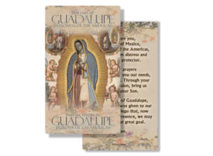 Our Lady of Guadalupe Floral Prayer Card