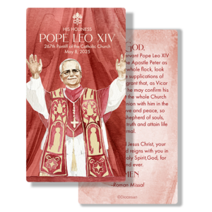 Pope Leo XIV Watercolor Prayer Card