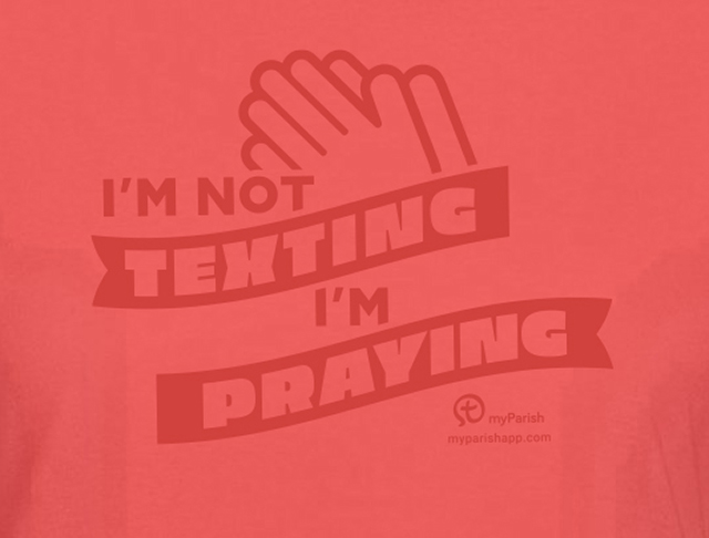 I'm Not Texting, I'm Praying T-Shirt - Version 2 - Ladies - Coral - Image 2