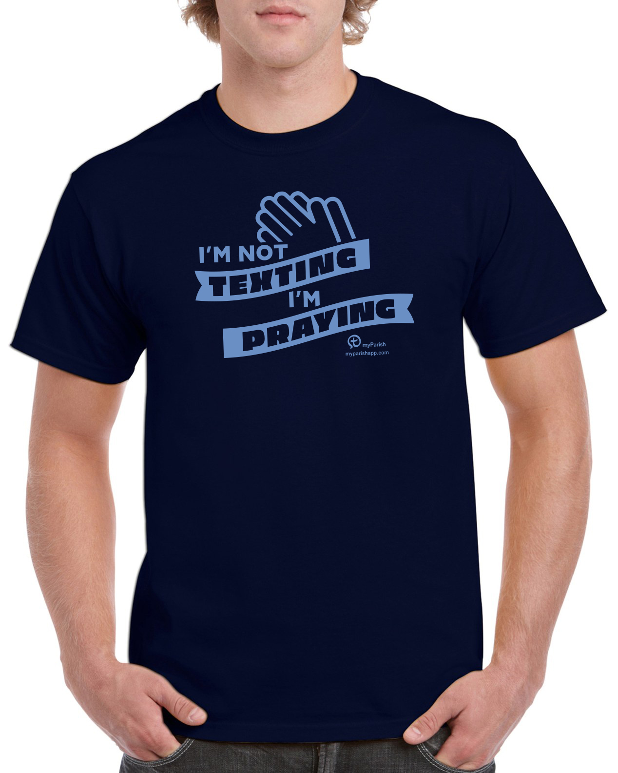 I'm Not Texting, I'm Praying v2 Navy - T-Shirt